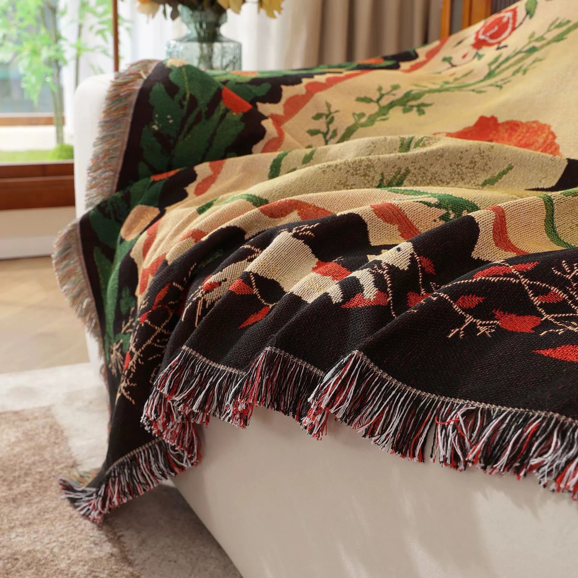 Nordic Style Artist Blankets for Beds Retro Art Bedroom Decoration Tapestry Leisure Ladies Picnic Blanket Outdoor Camping Mat