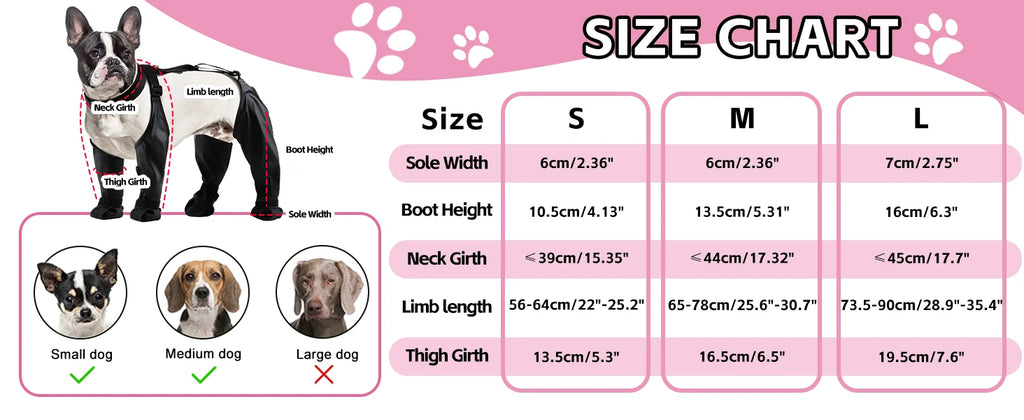 Dog Full Leg Waterproof Shoes Mud Stain Resistant Non Slip Pet Boots Protective Rain Gear For Small Medium Dogs Outdoor Walks