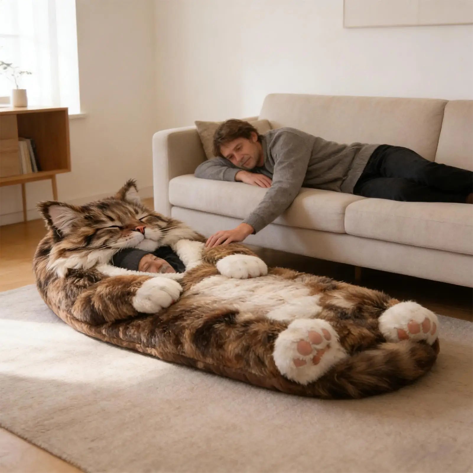 Adult Sleeping Bag Soft Warm Room Decor Cat Envelope Warm Sleeping Bag For Indoor Home Bedroom Living Room Apartment Dorm Hotel