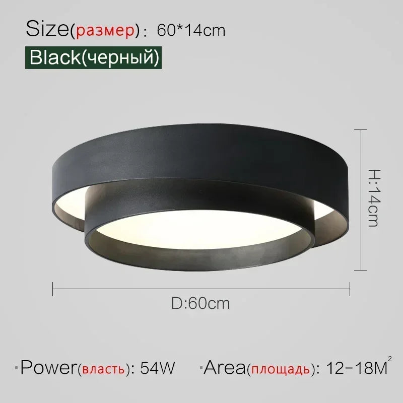 Bedroom Living Room Lamp Led Ceiling Light Minimalist Modern White Black Grey Indoor Lighting Fixture Home Hotel Luminarie