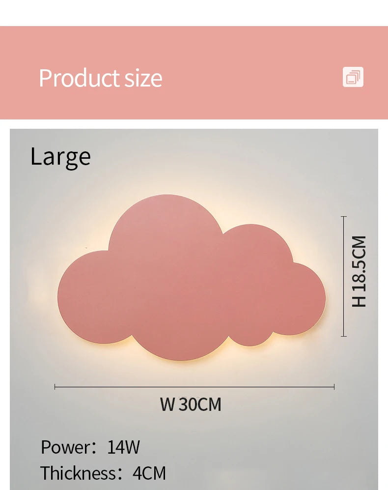 New Baby Room Cloud Wall Lamp Bedroom Bed Living Dining Room Attic Creative Warm Decoration Dimmable Wall Light