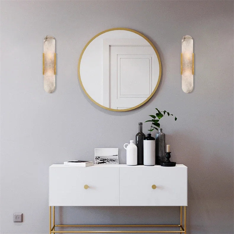 Modern Nordic High-End Marble Bedroom Bedside Lamps Living Room Wall Lighting Elegant Room Decor Marble Interior Wall Led Lights
