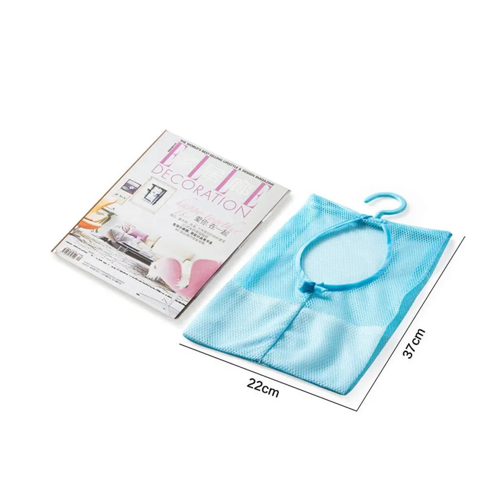 Bathroom Kids Toys Storage Bag Multifunctional Mesh Net Bag Makeup Organizer Drying Rack Balcony Socks Clothes Storage Basket