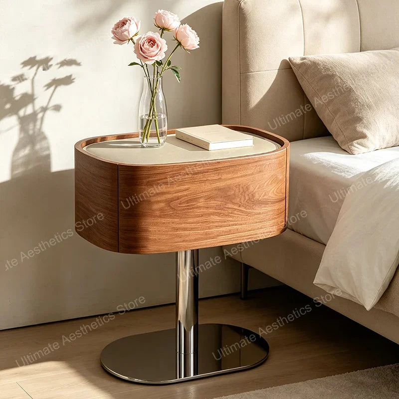 Space Saving Bedside Table Elegant Luxury Glamour Unique Side Table Storage Drawers Trendy Table De Chevet Bedroom Furniture