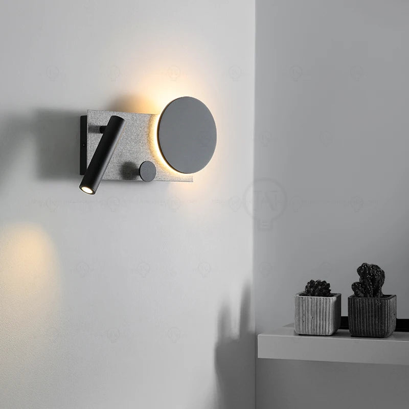 Bedroom bedside wall lamp with switch and spotlight, simple and modern Nordic creative personality, adjustable LED pendant light