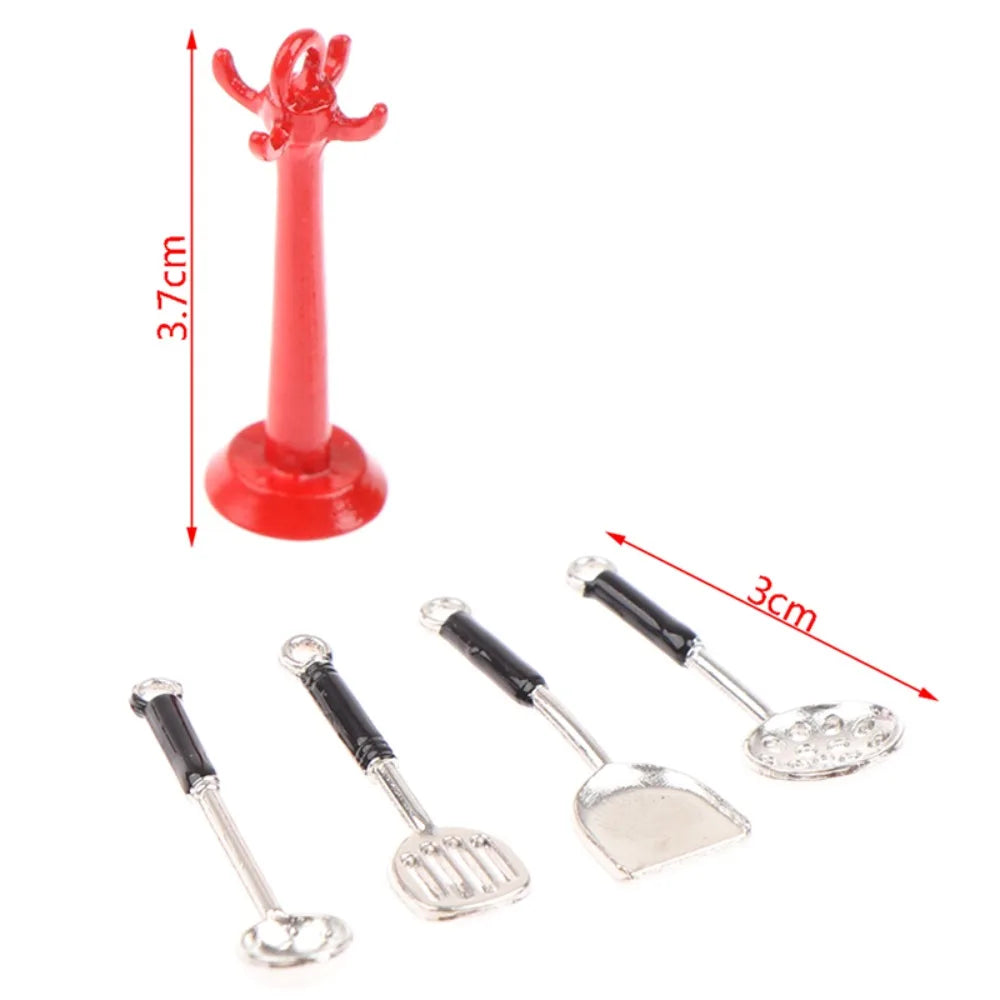 Kettle 1:12 Mini Kitchen Utensils Sets Cookware Alloy Kitchen Set Mini 1:12 Scale Mini Kitchen Cooking Kit Dollhouse Miniatures