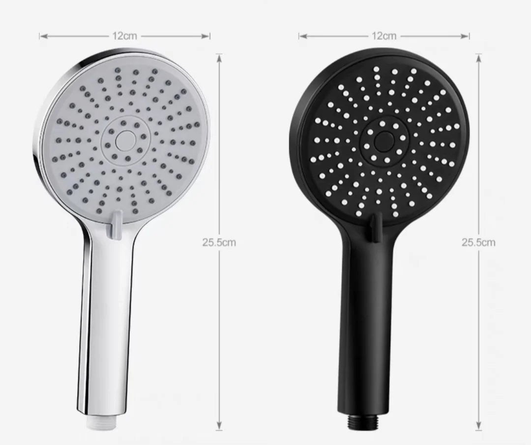 Bathroom 5 Function Shower Head High Pressure Bath Head Water Saving Hand Held Wall Mounted ABS Chrome Shower Rainfall Accessory