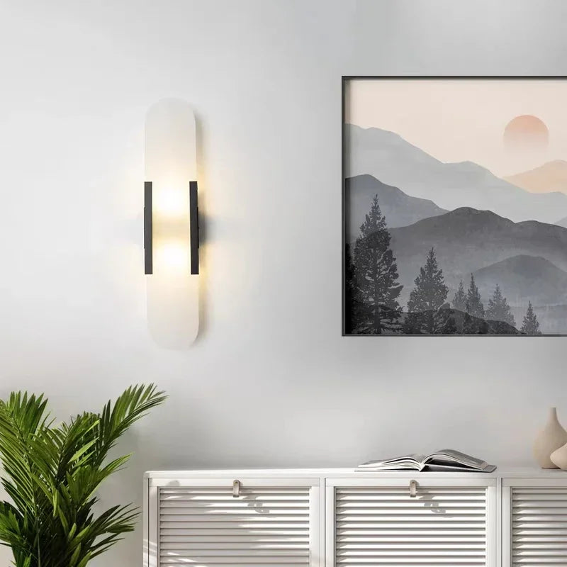 Modern Nordic High-End Marble Bedroom Bedside Lamps Living Room Wall Lighting Elegant Room Decor Marble Interior Wall Led Lights
