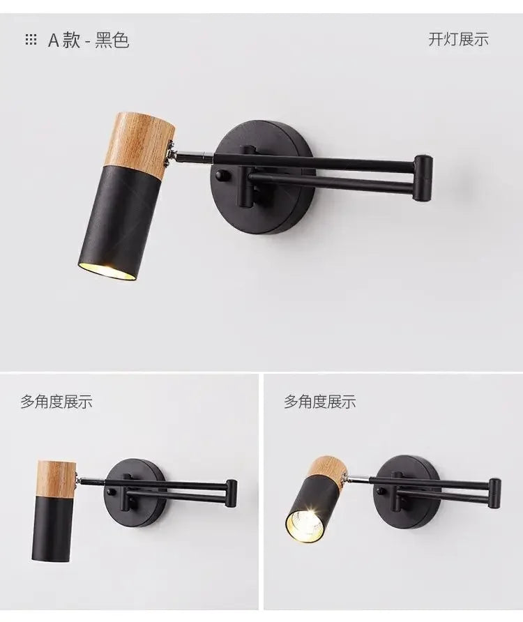 Modern Living Room Rocking Arm Wall Lamp Bedlamps for Bedroom Hotel Creative Telescopic Foldable Reading Wall Lamps