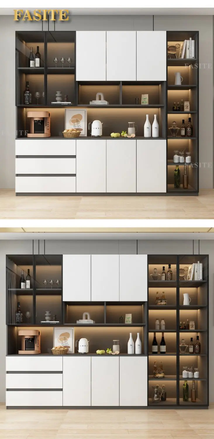 LivingRoom Cabinet Premium Solid Wood Dining Side Cabinet Integrated Household Light Luxury High-end Wine Cabinet Storage Locker