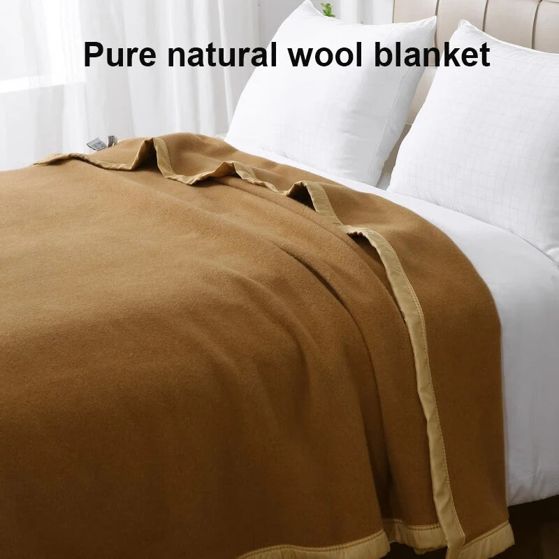 100% Wool Blankets 1.5*2/1.8*2/2*2.3m Fleece Blanket Sleeping Warm Comforter Blankets For Winter Adult Children Bedding Camping