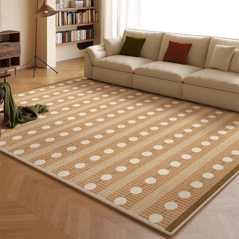 Living Room Carpet Waterproof Non-slip Stain-resistant Floor Mat Minimalist Checkered Pattern Rug Large Area Home Decor Mats