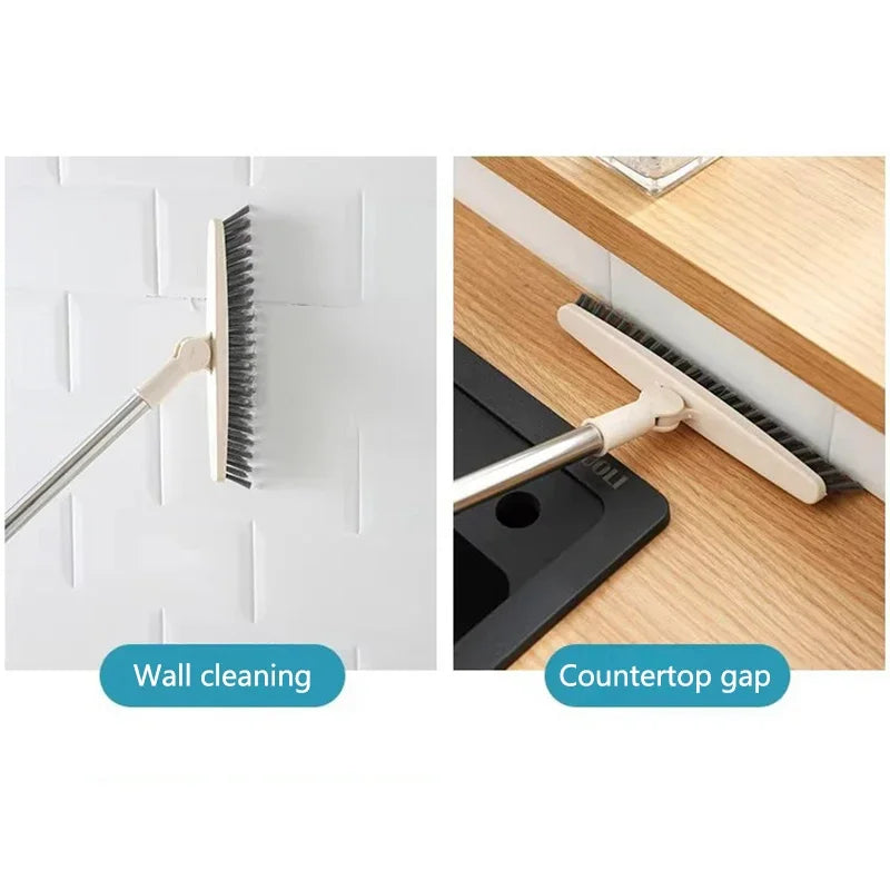 1pc Bathroom Floor Brush For Hotel, Hard Bristle Scrub Brush, Long Handle Bathroom Tub And Tile Cleaning Brush, Without Dead End