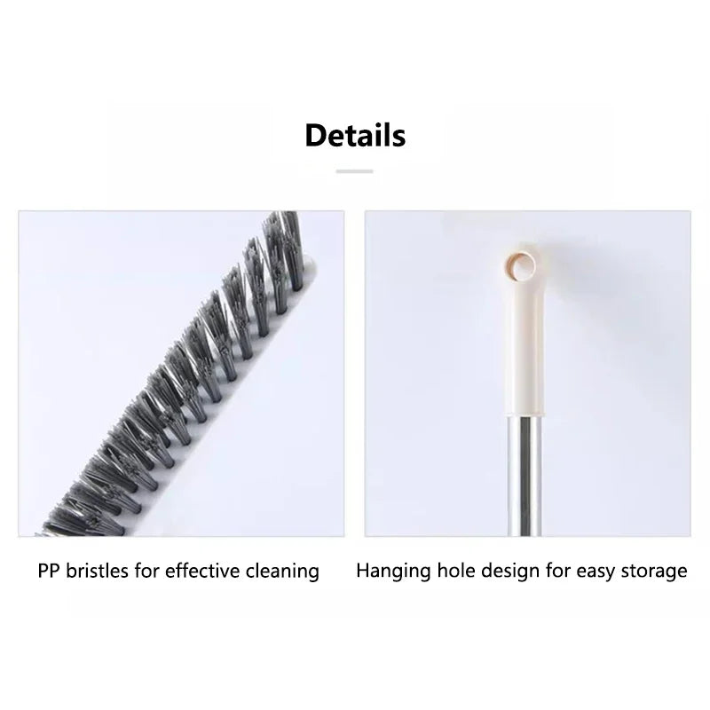 1pc Bathroom Floor Brush For Hotel, Hard Bristle Scrub Brush, Long Handle Bathroom Tub And Tile Cleaning Brush, Without Dead End