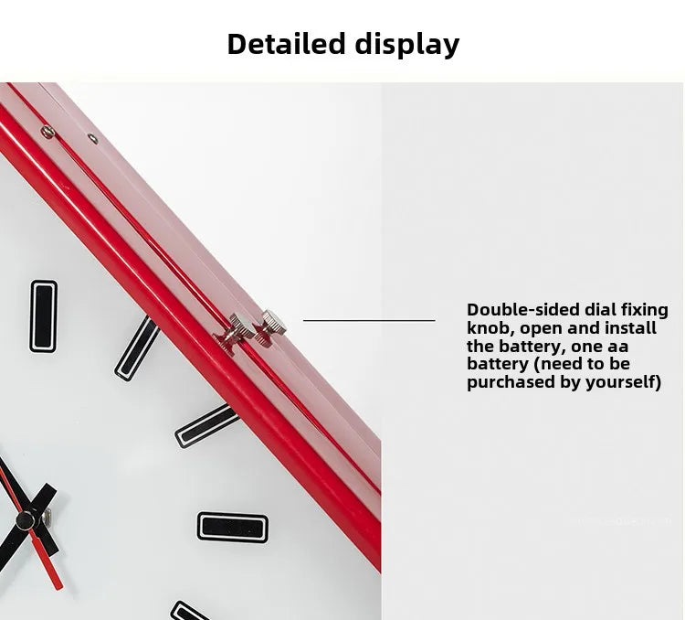 Living Room Minimalism Clocks Two-sided Wall Clocks Triangle Modern Clock Mechanism Silent Design Clock Watch for Decoration