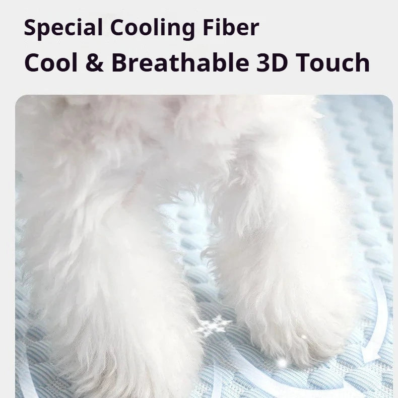 Cooling Dog Bed for Small Medium Dogs Breathable Cat Sofa Cooling Mat Pet Bed Pad with Removable Cover for Indoor Outdoor Summer