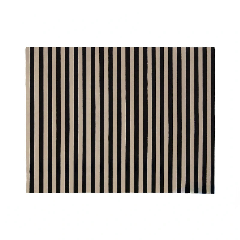 Fashion Style Carpet for Living Room Geometric Striped Decor Home Large Area Sofa Black White Rugs Bedroom Plush Non-slip Mat