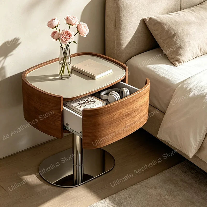 Space Saving Bedside Table Elegant Luxury Glamour Unique Side Table Storage Drawers Trendy Table De Chevet Bedroom Furniture