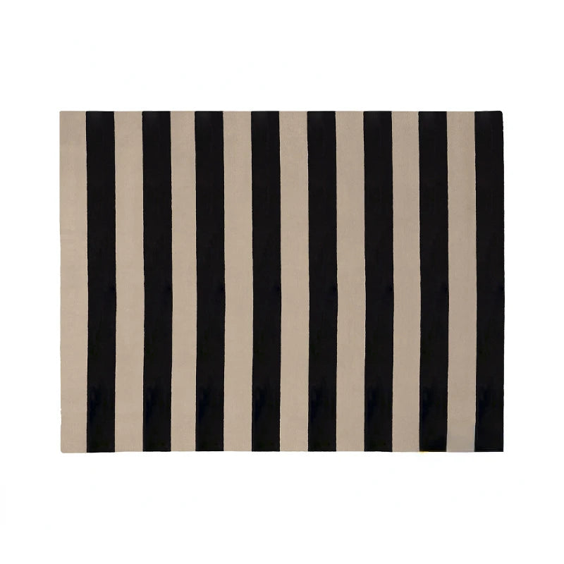 Fashion Style Carpet for Living Room Geometric Striped Decor Home Large Area Sofa Black White Rugs Bedroom Plush Non-slip Mat