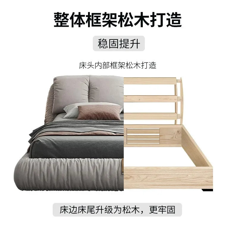Bedroom Unique Minimalist Beds Nordic Organizer Upholstery Sleeping Fancy Bed Lounge Frames Queen 180x200cm House Accessories