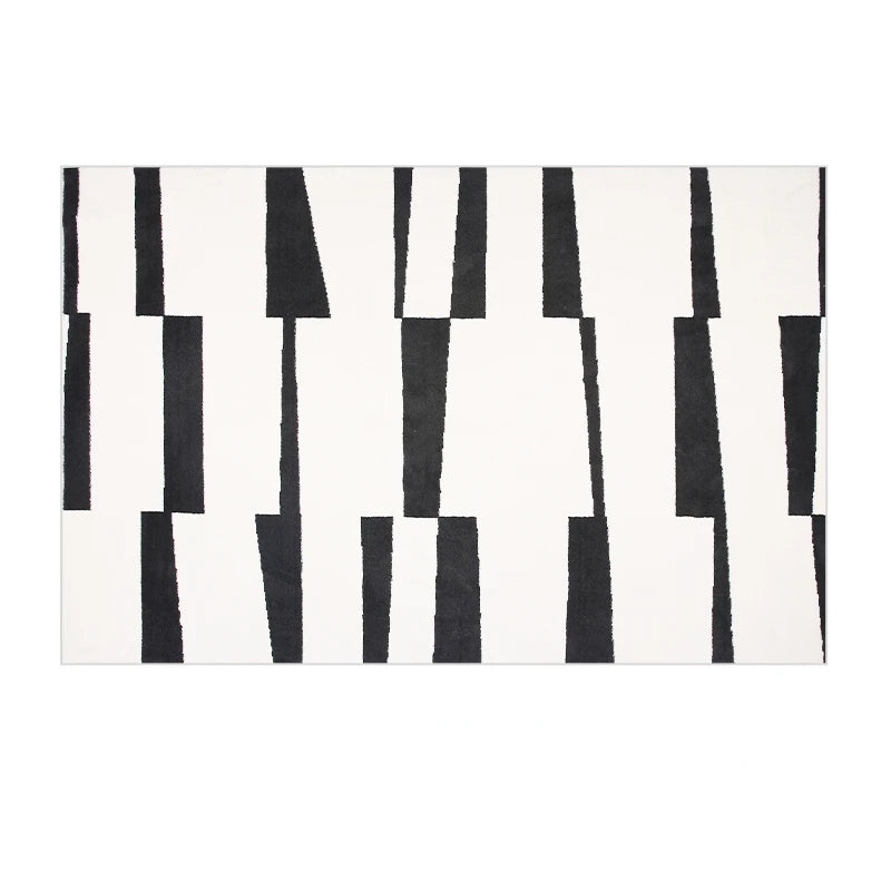 Fashion Style Carpet for Living Room Geometric Striped Decor Home Large Area Sofa Black White Rugs Bedroom Plush Non-slip Mat