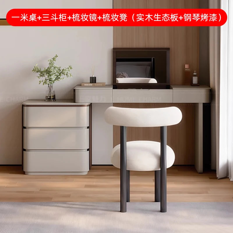 Bedroom Big Dressing Table Vintage Desk Aesthetic Luxury Dressing Table Nordic Girls Espejo Maquillaje Luz Home Furniture