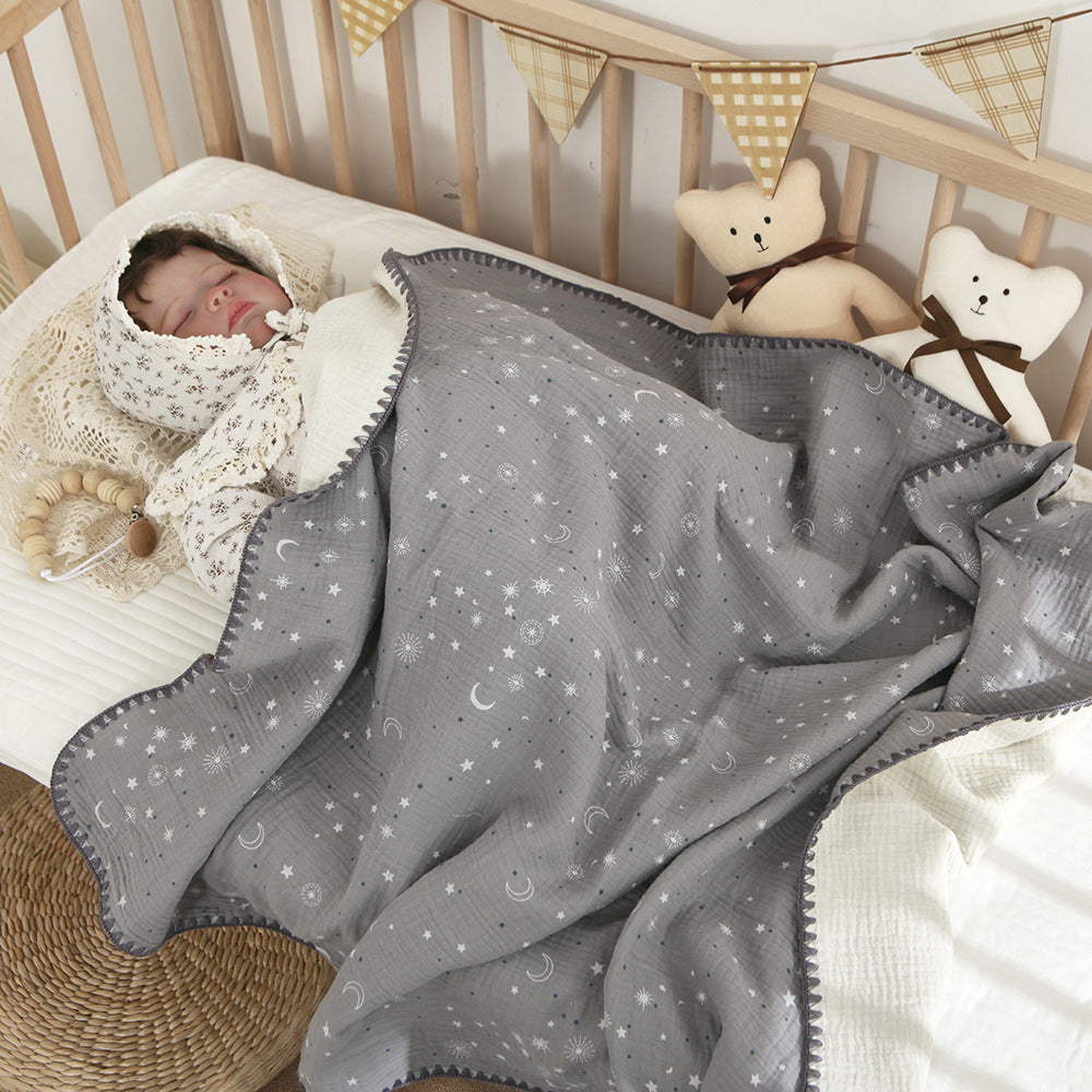 Baby Blankets for Beds 4 Layer Cotton Swaddle Muslin Blanket Bedding Linen Babies Accessories Newborn Bath Towel Mother Kids