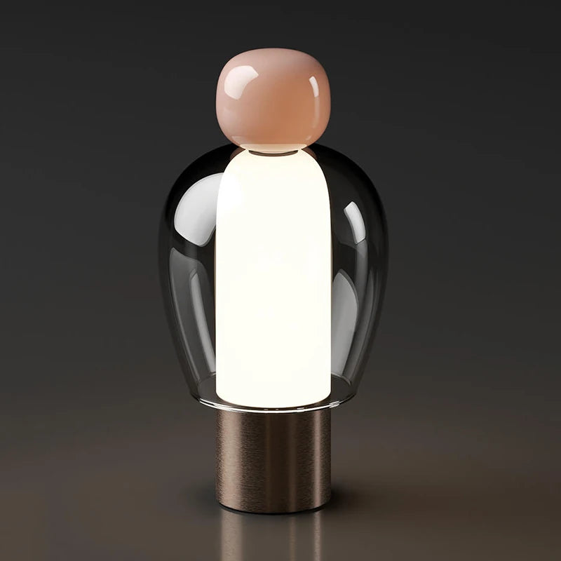 Modern Living Room Decoration Ornaments USB Charging Lamp Minimalist Study Master Bedroom Daughter's Room Glass Desk LED Lamp