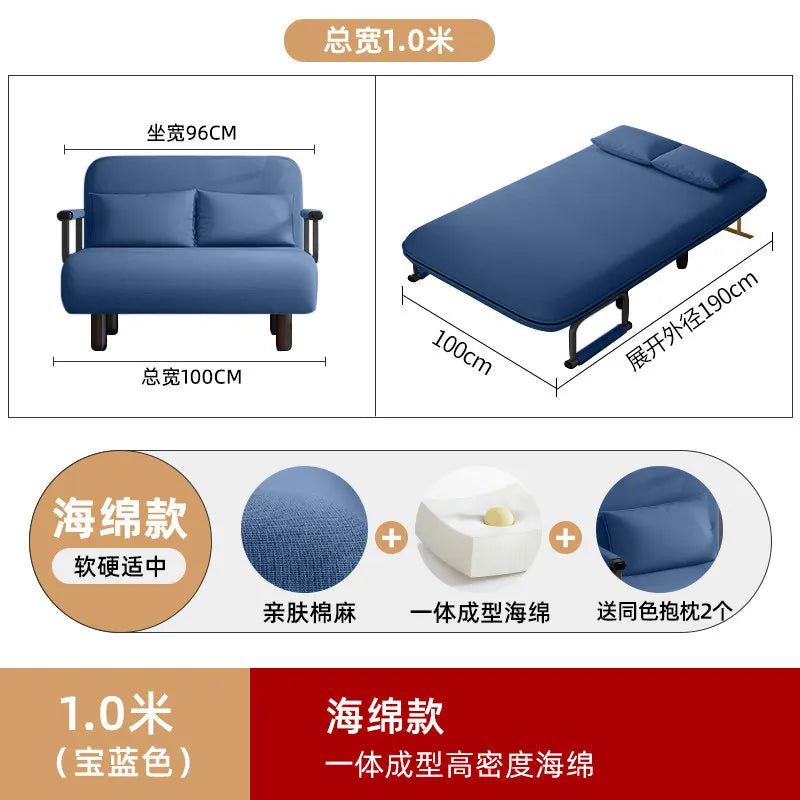 Portable Bedroom Folding Bed Single Pliable Office Sofa Folding Bed Guest Adults Cama Plegable Para Dormir Furniture Home