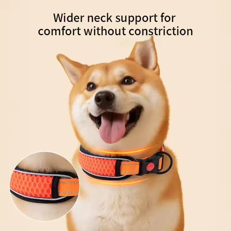 Dog Collar, Adjustable Soft Pet Collar with Escape-Proof Locking Buckle, Breathable Honeycomb Net Design for Small Large Dogs