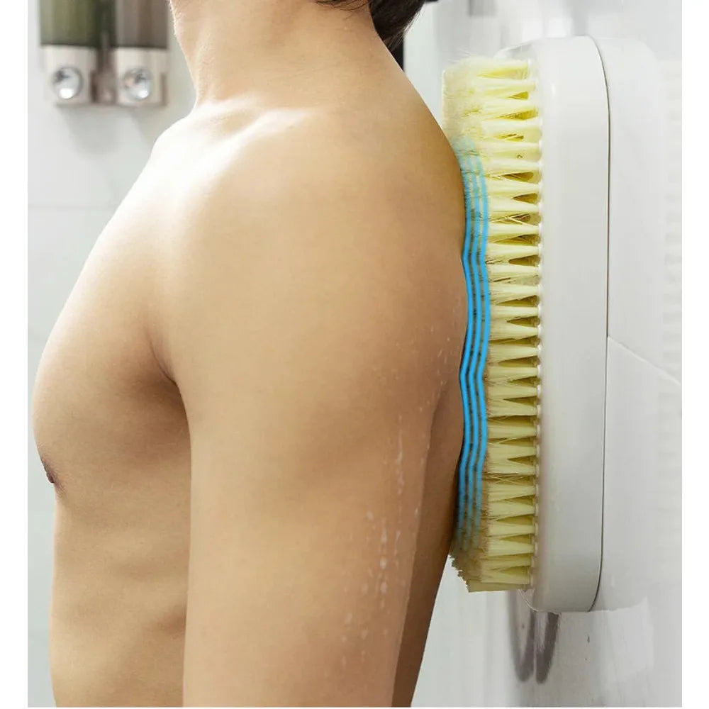 Wall Mounted Back Scrubber Shower Brush Bath Body Brush Exfoliating Scrubber Self Cleaning Back Washer Bathroom Accessories