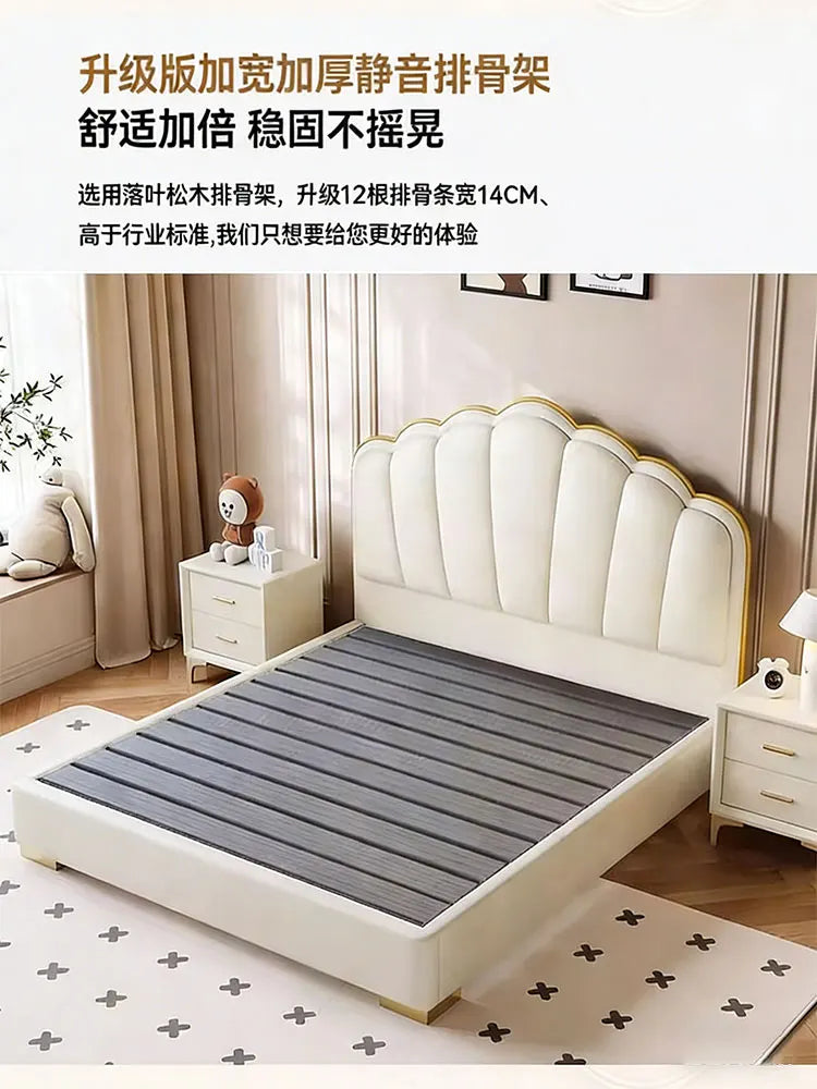 Modern Wooden Bed Bedroom Princess Design Sleeping Floor Mobile Girls Luxury Bed Children Letto Matrimoniale Hotel Furniture