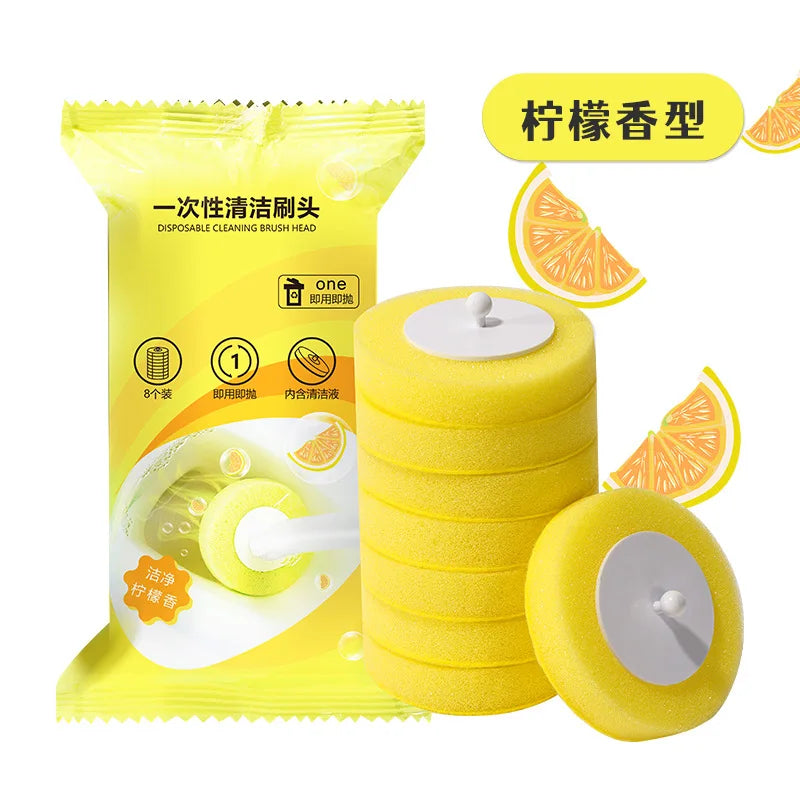Disposable Toilet Brush Household Bathroom Wall Mounted No Dead Corners Cleaning Specialized Descaling Tool Scrubber Bowl White