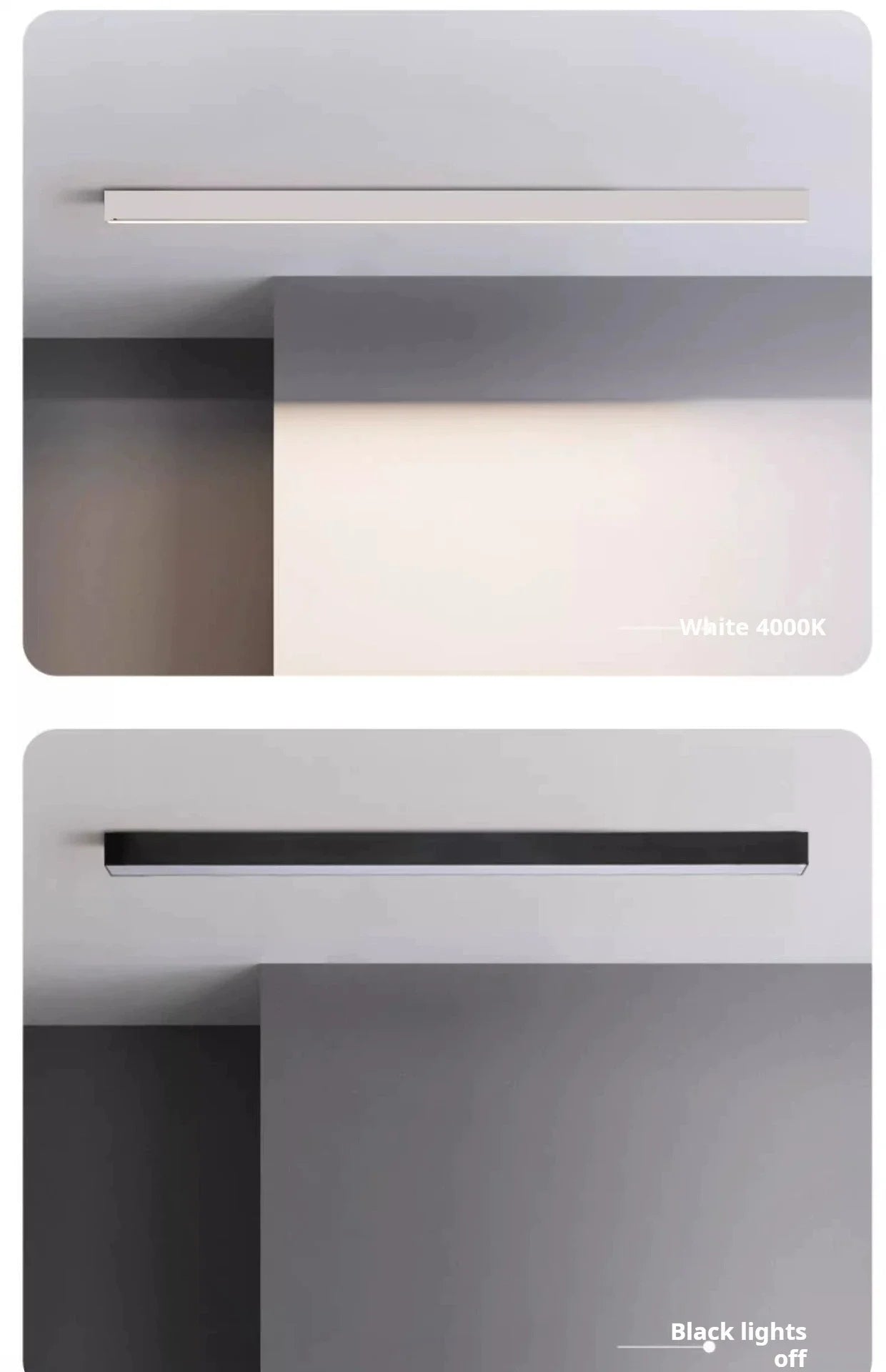 Minimalist Living Room, Bedroom, Balcony, No Main Light, Background Wall Lighting, Long Strip Exposed Linear LED Ceiling Light