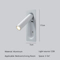 Modern Simple Hotel Room Bedroom Bedside Lamp Living Room Study Reading Lamp Embedded Eye Protection Rotatable Wall Lamp