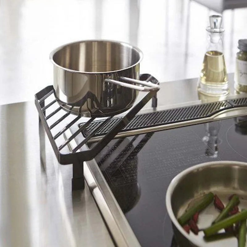 Kitchen Storage Metal Iron Single Layer Kitchen Seasoning Jar Pot Shelf Dish Drying Rack