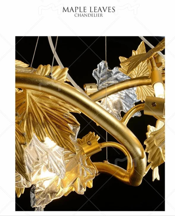 Modern Living Room Maple Leaf Crystal Chandelier Atmosphere High-end Designer Living Room Dining Room Bedroom Light