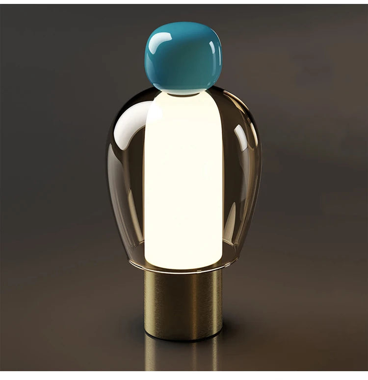 Modern Living Room Decoration Ornaments USB Charging Lamp Minimalist Study Master Bedroom Daughter's Room Glass Desk LED Lamp