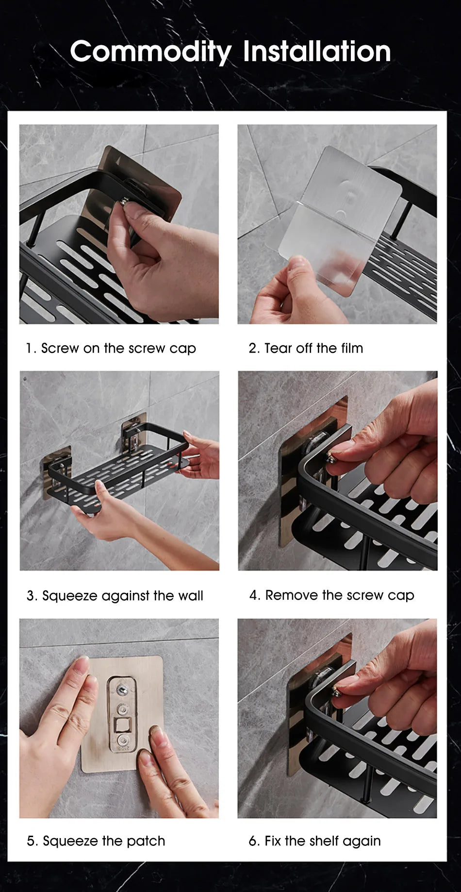 Bathroom Storage Rack No Drill Shelves Wall Mount Corner Shelf Shower Holder For WC Shampoo Organizer Bathroom Accessories