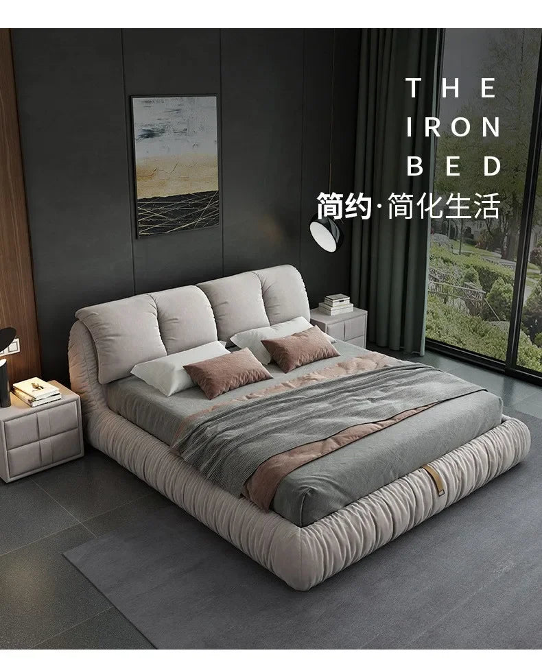 Bedroom Unique Minimalist Beds Nordic Organizer Upholstery Sleeping Fancy Bed Lounge Frames Queen 180x200cm House Accessories