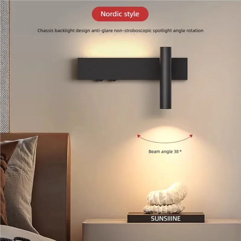 Bedroom Bedside LED Wall Lamp Atmosphere Lamp Modern And Simple Living Room Background Wall Lamp Corridor Wall Spotlight