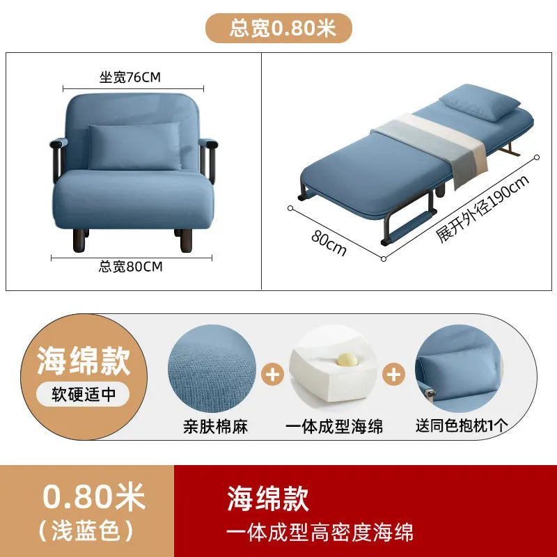 Portable Bedroom Folding Bed Single Pliable Office Sofa Folding Bed Guest Adults Cama Plegable Para Dormir Furniture Home
