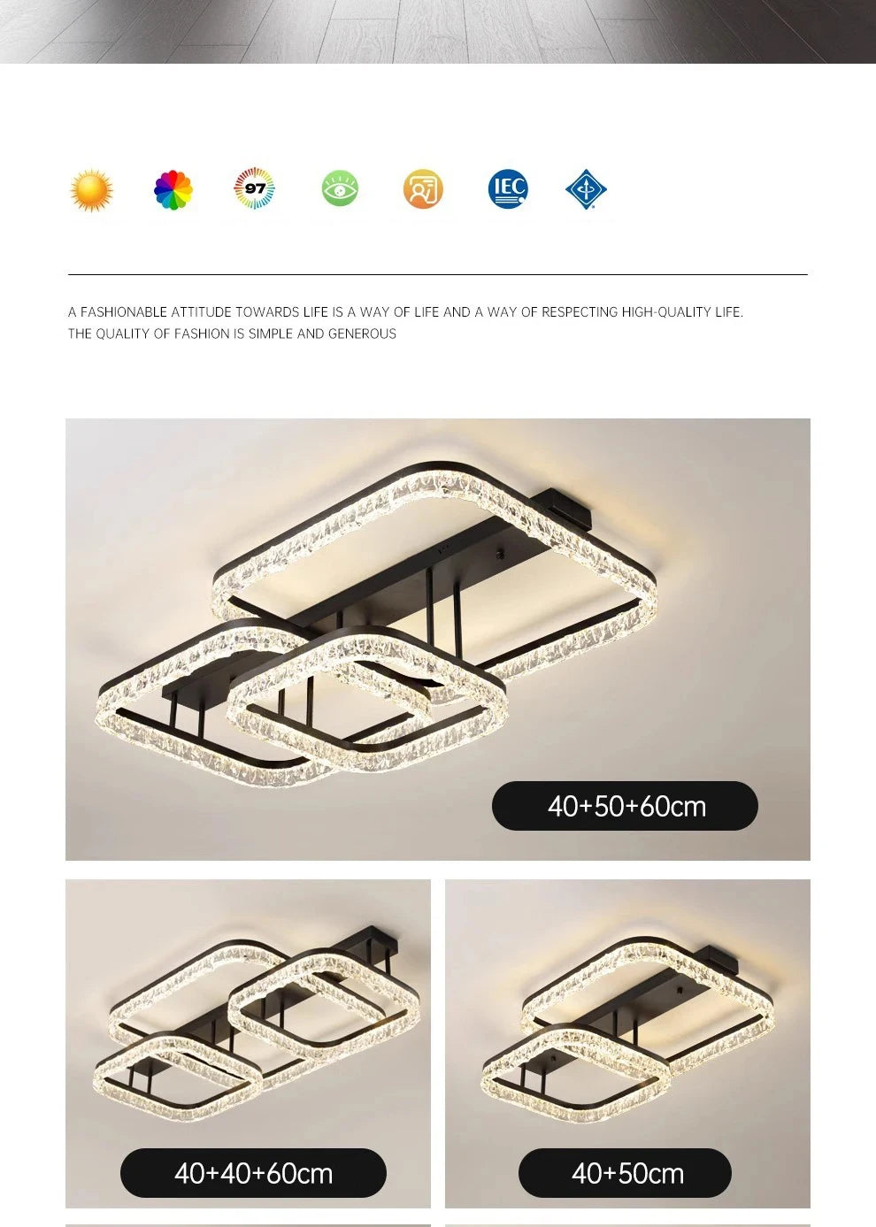 Living Room Main Light Modern Simple Atmosphere Full Spectrum New Light Luxury High-end Ice Pattern Eye Protection Ceiling Lamp