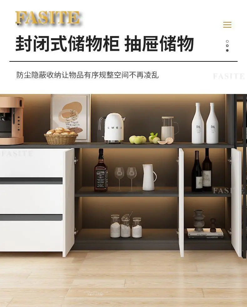 LivingRoom Cabinet Premium Solid Wood Dining Side Cabinet Integrated Household Light Luxury High-end Wine Cabinet Storage Locker