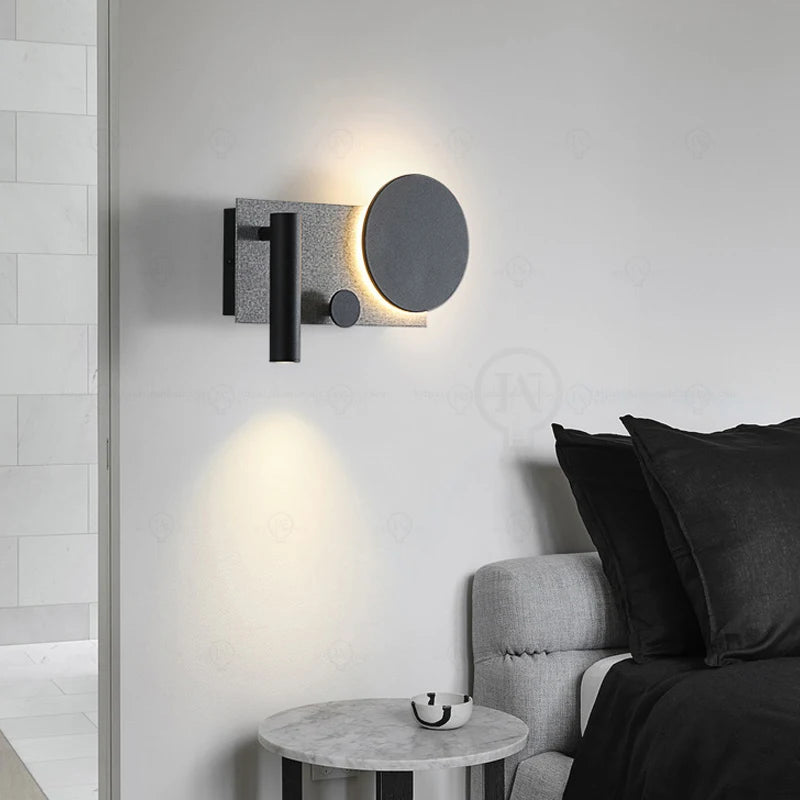 Bedroom bedside wall lamp with switch and spotlight, simple and modern Nordic creative personality, adjustable LED pendant light