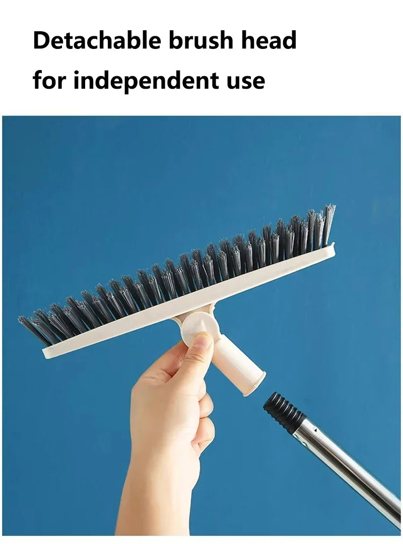 1pc Bathroom Floor Brush For Hotel, Hard Bristle Scrub Brush, Long Handle Bathroom Tub And Tile Cleaning Brush, Without Dead End