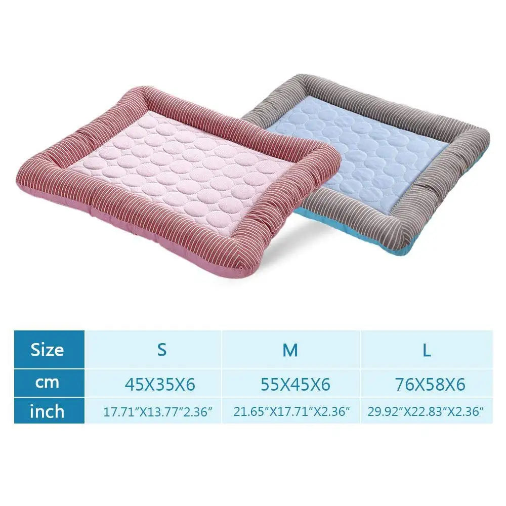 Cooling Dog Bed Pet Cool Mat For Cats And Dogs | Ice Silk Material Soft For Summer Sleeping Product Dog Beach Bed