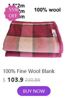 100% Wool Blankets 1.5*2/1.8*2/2*2.3m Fleece Blanket Sleeping Warm Comforter Blankets For Winter Adult Children Bedding Camping