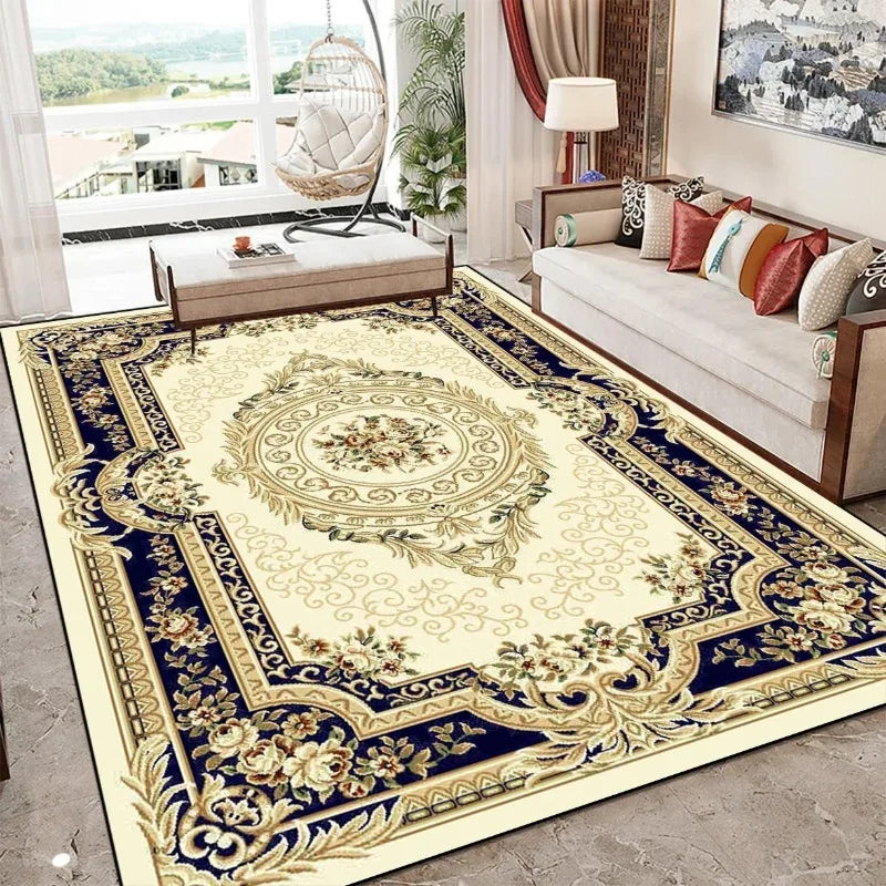 European Style Luxury Large Living Room Carpet Soft Large Area Decoration Home Floor Mats Bedroom Carpet Sofa Custom Floor Mats