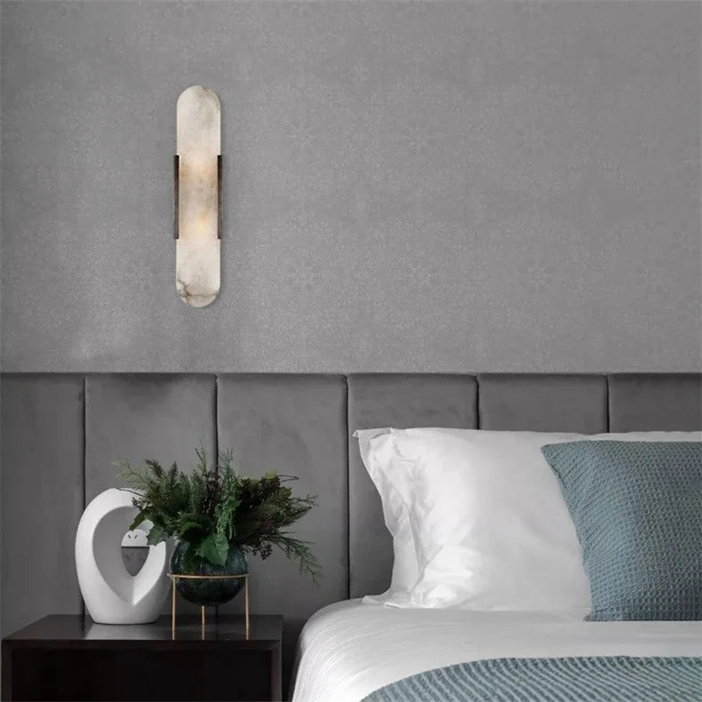 Modern Nordic High-End Marble Bedroom Bedside Lamps Living Room Wall Lighting Elegant Room Decor Marble Interior Wall Led Lights